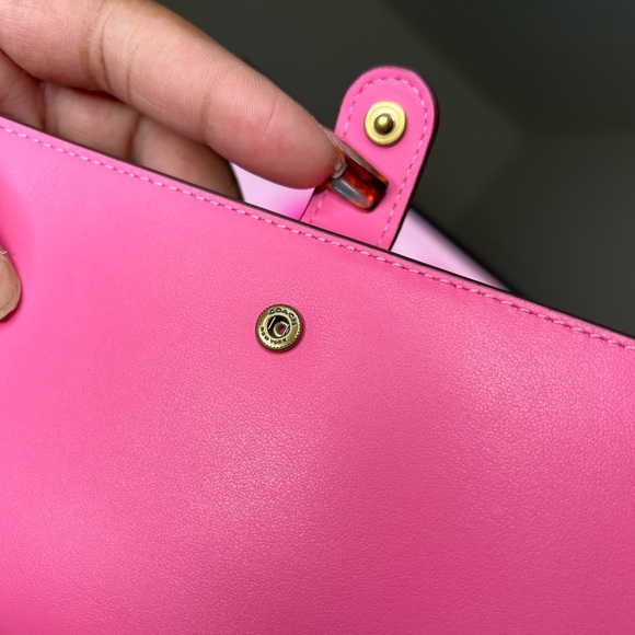 RARE COACH Smooth Leather Skinny Slim Continental Bi-fold Wallet in Petunia 🌸😍 - Picture 10 of 11